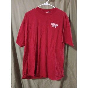 United States Census 2000 Crew Neck T-Shirt Memorabilia Red Cotton Large Jerzees